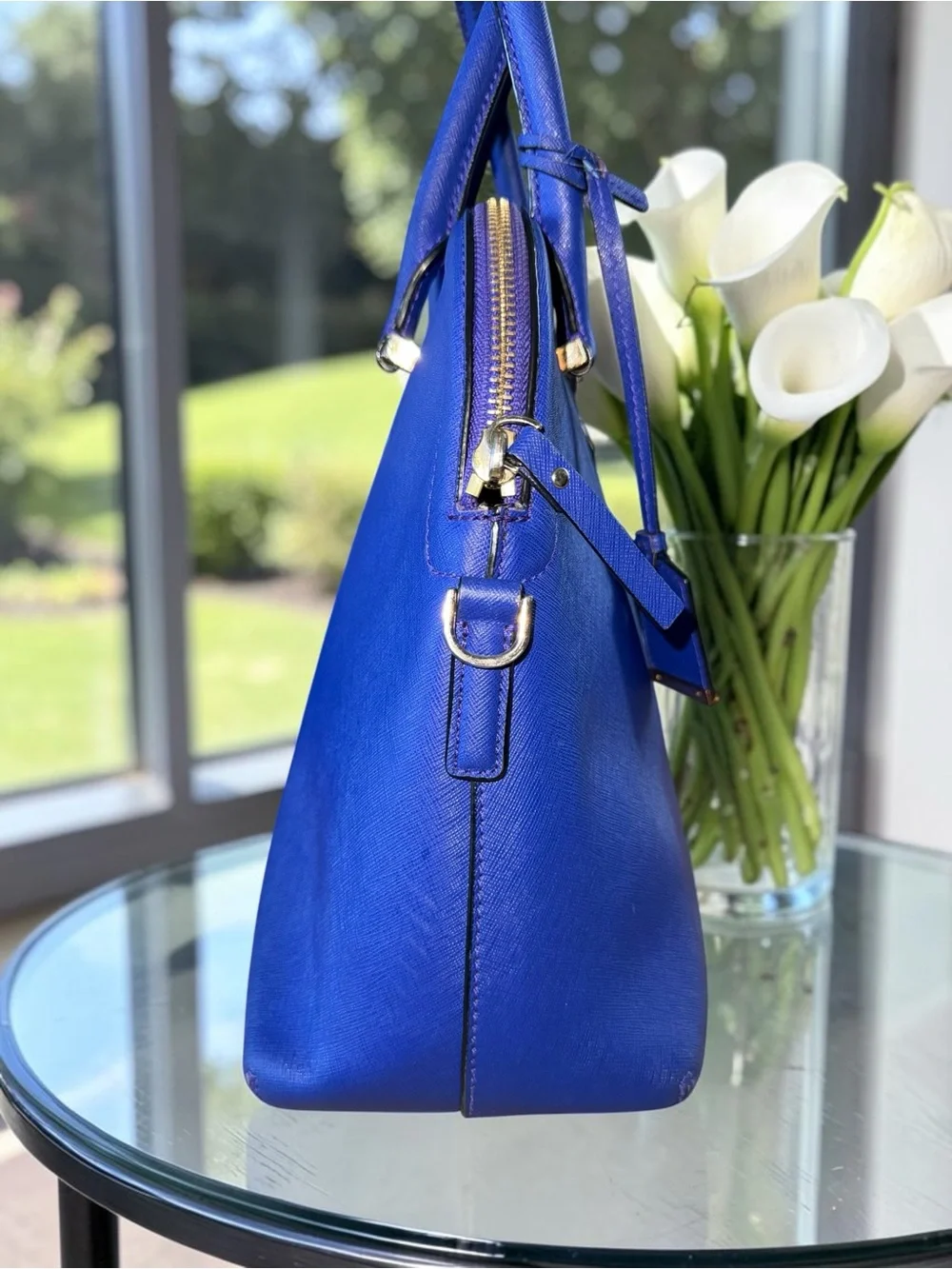 Kate Spade Cameron Street Margot Satchel in "Nightlife Blue" w Bagcharm EUC - Picture 5 of 14